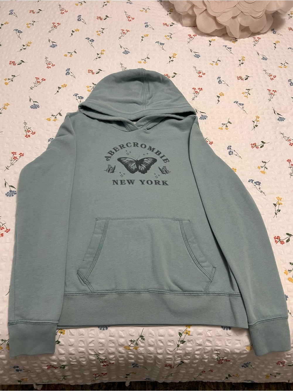 abercrombie kids Light Teal Butterfly Zip-Up Sweatshirt
